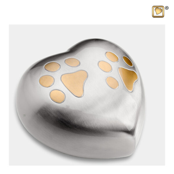 Heart Pet Double Paw - Silver