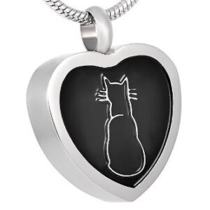 RVS Hartje met silhouet van een kat