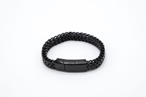 RVS Armband met dubbele schakel - zwart