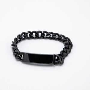 RVS Armband met grove schakel - zwart
