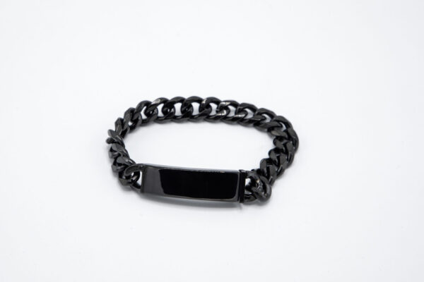 RVS Armband met grove schakel - zwart